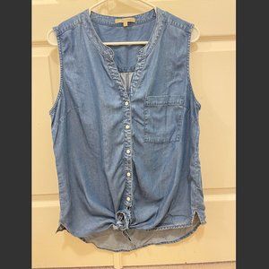 41 Hawthorn Chambray Sleeveless Tie Shirt - Large